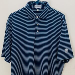 Peter Millar Crown Sport Men's Summer Comfort Polo Size L Navy/Lt. blue/white